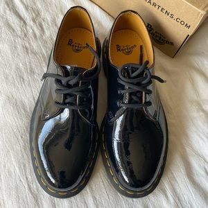 Dr Martens black patent Oxfords 1461